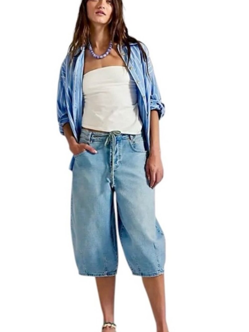 Free People We The Free Amada Cropped Barrel Jeans